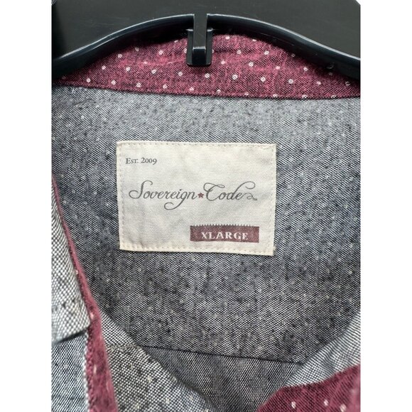 Sovereign Code Men Button Shirt Sz XL Gray Chambray Modern City BizCasual Preppy - Picture 6 of 11